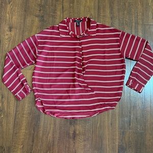Forever 21 Maroon with White Stripes Blouse
